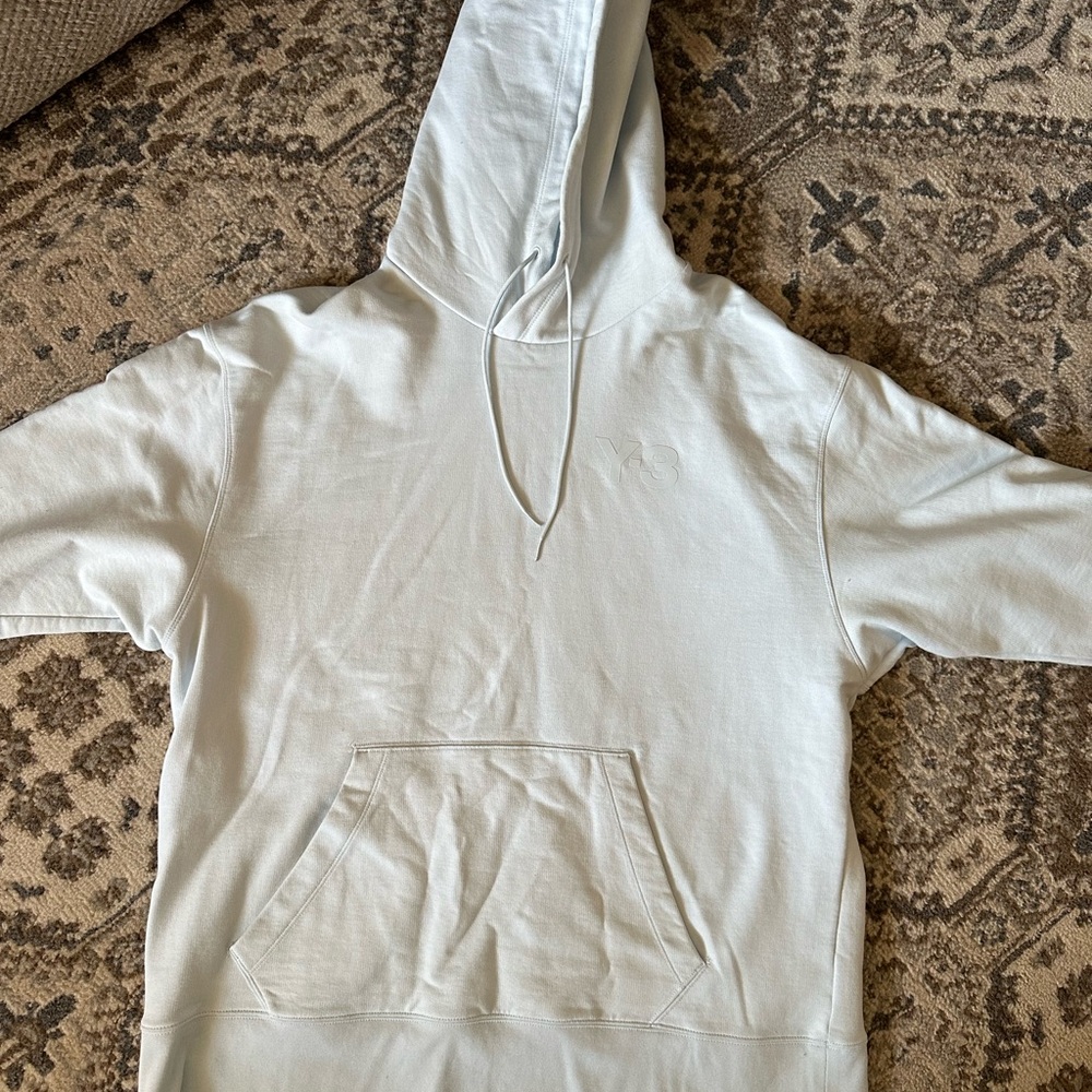 Y-3 Men’s Light Blue Hoodie